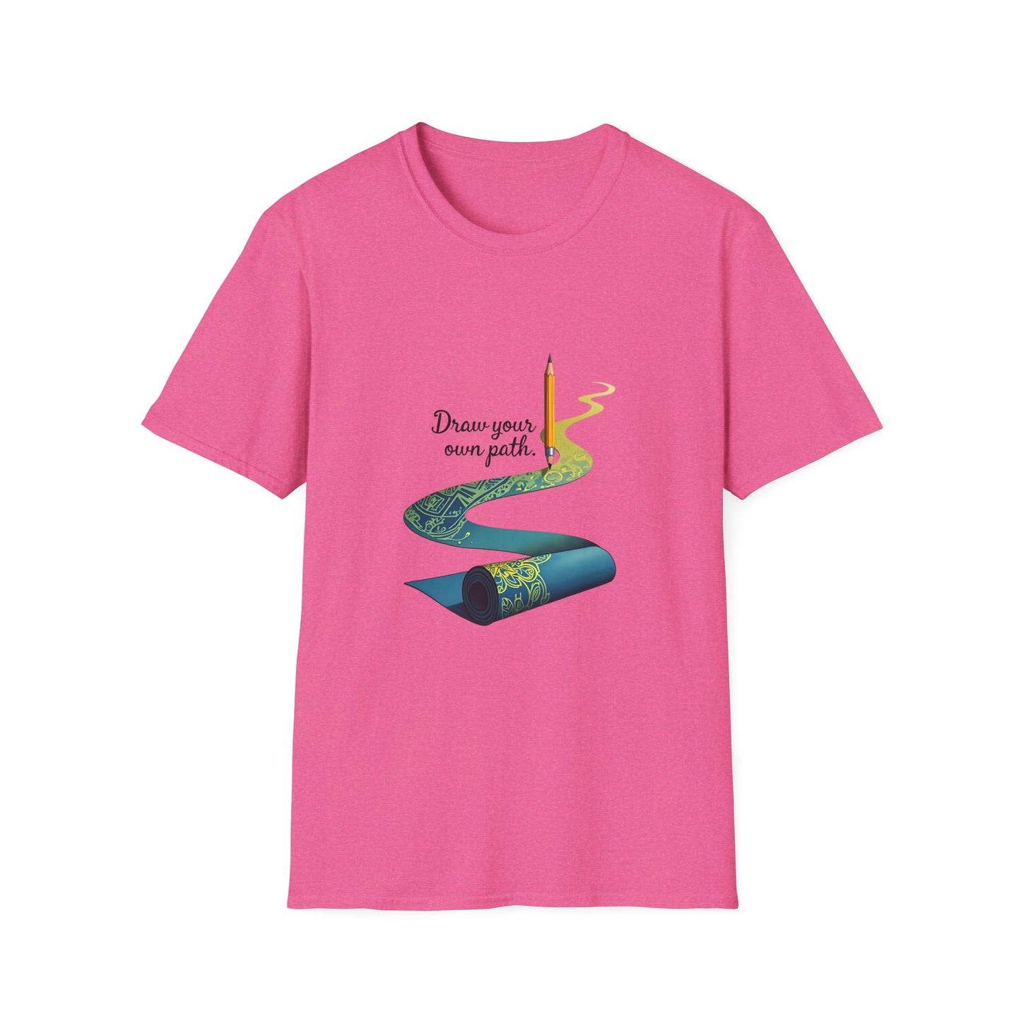 Inspirational T-Shirt, Draw Your Own Path Apparel, Softstyle Tee for Creatives, Motivational Gift, Unisex Fashion
