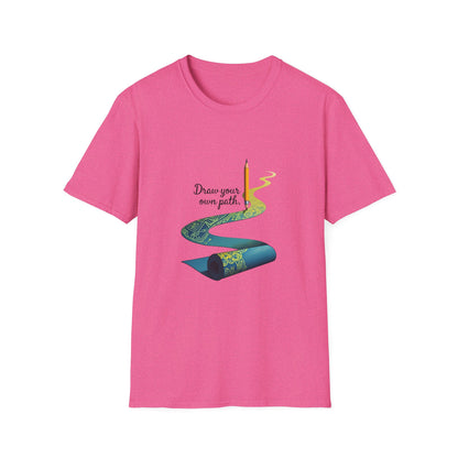 Inspirational T-Shirt, Draw Your Own Path Apparel, Softstyle Tee for Creatives, Motivational Gift, Unisex Fashion